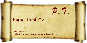 Popp Taráz névjegykártya